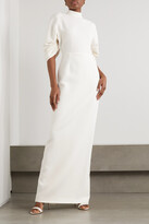 Thumbnail for your product : Emilia Wickstead Sharonella Open-back Wool-crepe Dress - Ivory