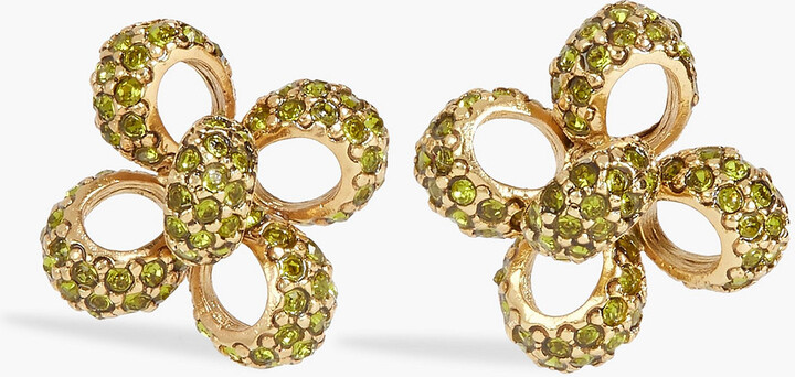 Gold-tone crystal earrings