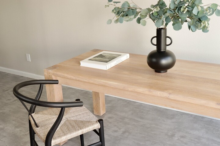 Parsons Dining Tabe | Solid White Oak Table Customizable