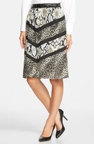 Thumbnail for your product : Adrianna Papell Mixed Print Belted Full Skirt