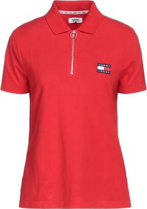Tommy Hilfiger Red Women's Polos | ShopStyle