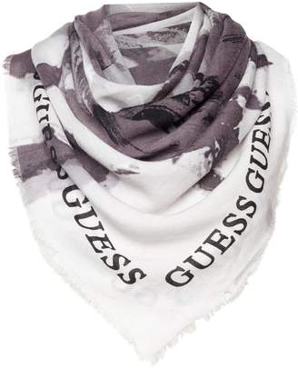GUESS Abstract logo big square scarf