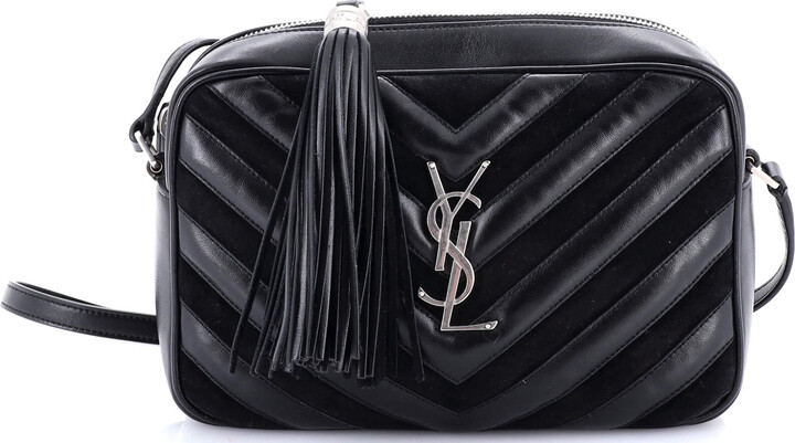 Saint Laurent Lou Camera Bag Matelasse Chevron Leather and Suede Mini