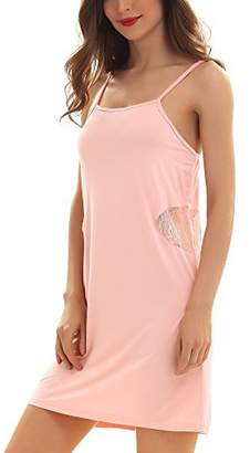 Yulee Womens Soft Cotton Camisole Sleepwear Full Slip Nightdress Loungewear , XL