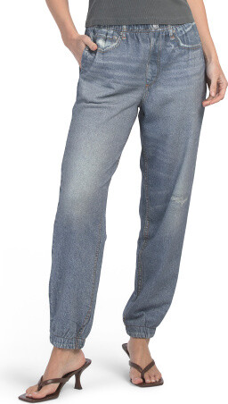 TJMAXX Knit Faux Denim Joggers For Women, Cotton/Polyester