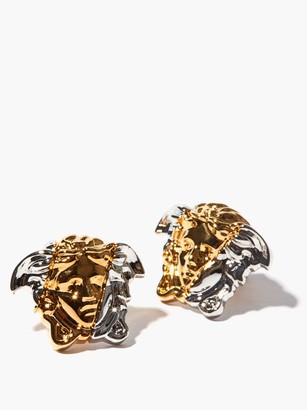 Versace Medusa-engraved Earrings - Silver Gold
