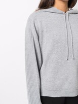 Thumbnail for your product : Alberta Ferretti Ribbed-Sleeve Knitted Hoodie