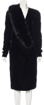 Thomas Wylde Velvet Fur-Trimmed Coat w/ Tags