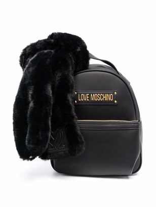 Love Moschino Faux-Fur Trim Mini Backpack