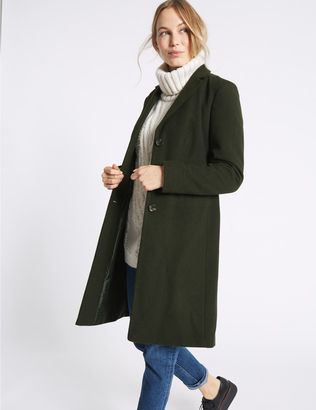 Marks and Spencer Wool Rich Single Breasted Coat