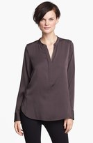 Thumbnail for your product : Vince Zip Detail Stretch Silk Top