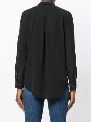 Equipment tie neck blouse with fringe detail