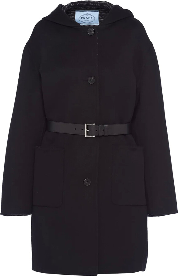 Prada Long Velour Duffle Coat - ShopStyle
