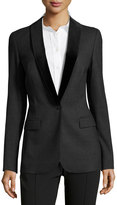 Thumbnail for your product : Escada Burghilde Velvet Trimmed Wool Twill Blazer, Charcoal