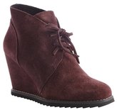 Thumbnail for your product : Charles by Charles David burgundy suede-leather 'Clover' lace up wedge booties