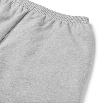 Balenciaga Printed Melange Fleece-back Cotton-blend Jersey Drawstring Shorts - Gray