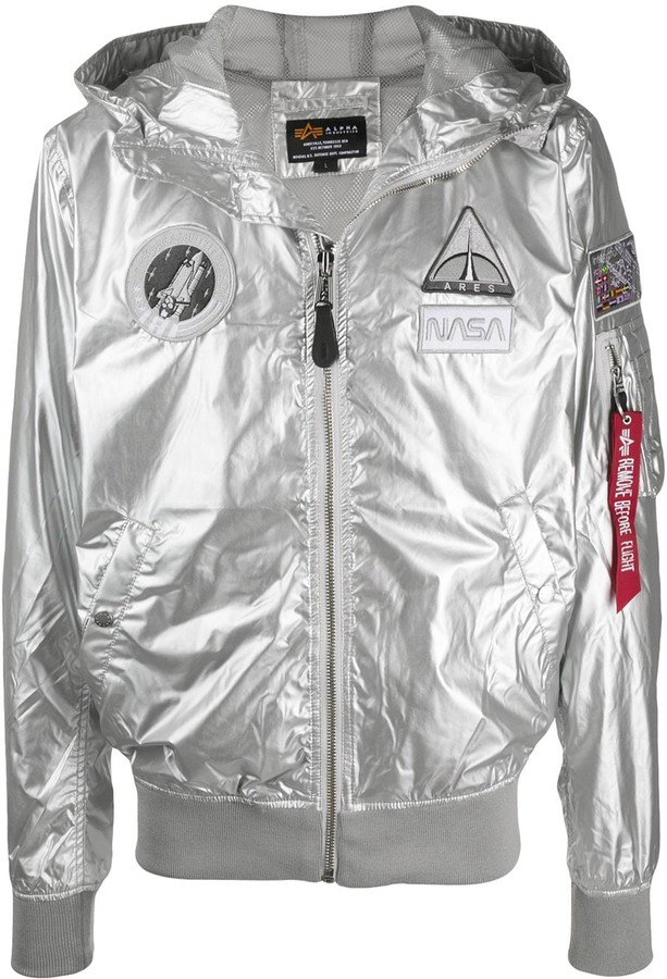 nasa metallic puffer jacket