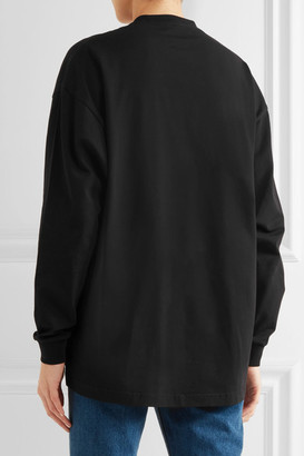 Balenciaga Oversized Printed Stretch-cotton Jersey Sweatshirt - Black