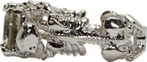 Thumbnail for your product : Alexander McQueen Silver Two Skeletons Ring