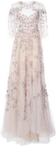 Marchesa - bead embroidery voile gown
