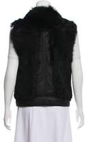 Thumbnail for your product : Helmut Lang Fur-Trimmed Leather Vest