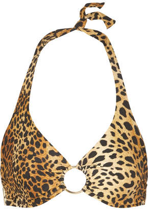 Melissa Odabash Brussels Embellished Halterneck Leopard-print Bikini Top