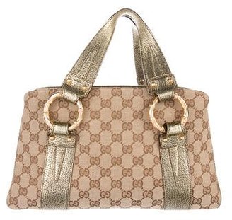 Gucci GG Canvas Bamboo Ring Tote