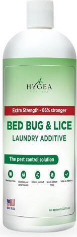 Bed Bugs and Mites Extra Strength Laundry Additive by Hygea Natural - Odorless, Non Toxic, Safe for children and pets- use on all laundry safe items