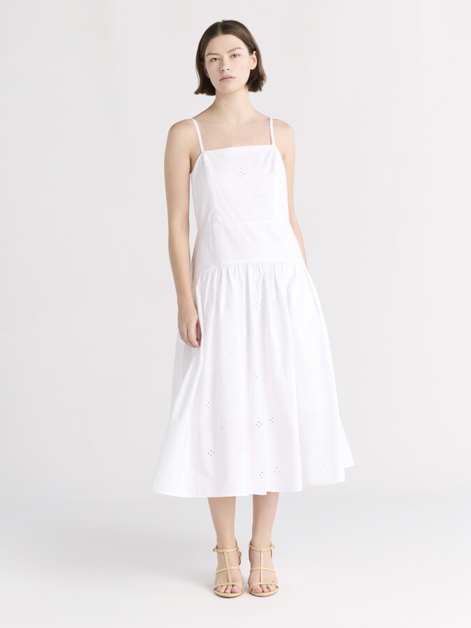 Free Assembly Women’s and Women’s Plus Sleeveless Cotton Eyelet Midi Dress, Sizes XS-4X