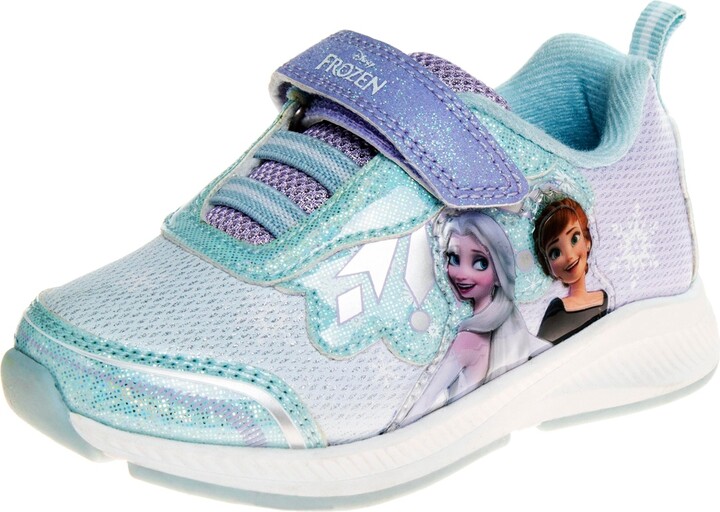 Disney Toddler Girls Frozen Anna and Elsa Sneakers - Blue, Purple