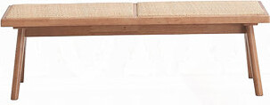 DSUNNER Casual Stylish Rattan Bench Natural Finish Mid-Century Modern Kitchen Dining Furniture 1Pc
