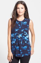 Thumbnail for your product : Vince Camuto 'Floral Shades' Center Pleat Sleeveless Blouse
