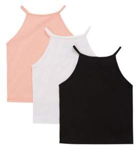 F&F 3 Pack Of Racerfront Cami Tops 5-6 years