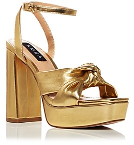 black and gold platform sandals