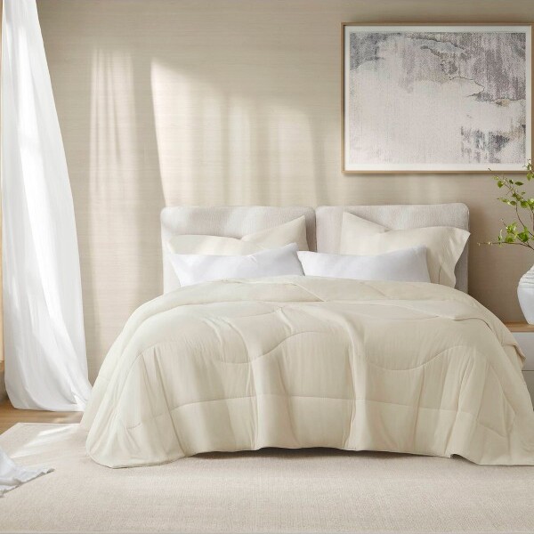 Harbor House Living Solid Color Breathable Cooling Comforter, Ultra Soft Premium Cozy Textile Lightweight Reversible Bed Blanket for Hot Season, Gray, King/Cal King