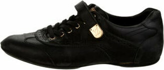 Pre-owned Louis Vuitton Vintage Black/silver Patent Leather And Leather Low  Top Sneakers Size 39