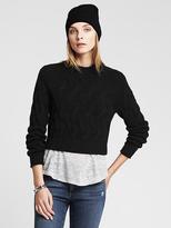 Thumbnail for your product : Banana Republic Cable-Knit Cropped Pullover