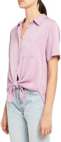 Thumbnail for your product : Theory Hekanina Tie-Front Button-Down Shirt