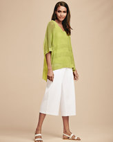 Thumbnail for your product : Joan Vass Knit Cropped Wide-Leg Pants, White, Women's