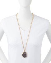 Thumbnail for your product : Panacea Gray Agate Pendant Necklace