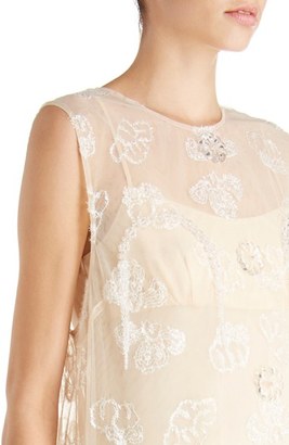 Simone Rocha Women's Tinsel Embroidered Button Front Chiffon Dress