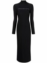 Thumbnail for your product : Alexander Wang Logo-Embellished Long-Sleeve Maxi Dress
