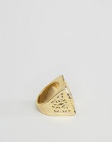Thumbnail for your product : ASOS Square Soverign Ring in Gold Plated