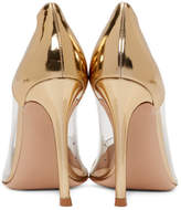 Thumbnail for your product : Gianvito Rossi Gold Metallic Patent Plexi Heels