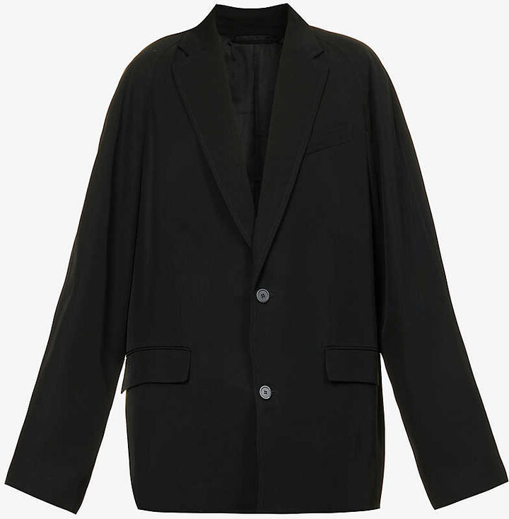 Balenciaga Raglansleeve paddedshoulder oversizedfit woven jacket