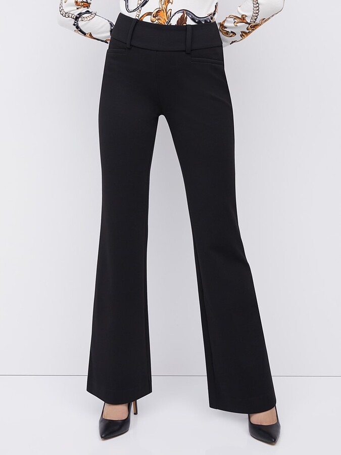 NEW Harper & Liv Women Plus Size Faux Leather Ponte Slim Leg Black Pants 18W $79 