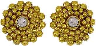 Matra Indian Traditional Goldtone Kundan Stone Women Ear Stud Earrings Party Jewelry