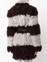 Thumbnail for your product : Drome furry detail striped coat