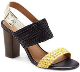 Thumbnail for your product : Arturo Chiang Glenda Woven Leather Colorblock Sandals