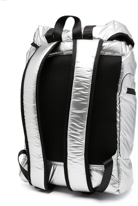 Armani Exchange Metallic-Effect Buckle-Fastening Backpack